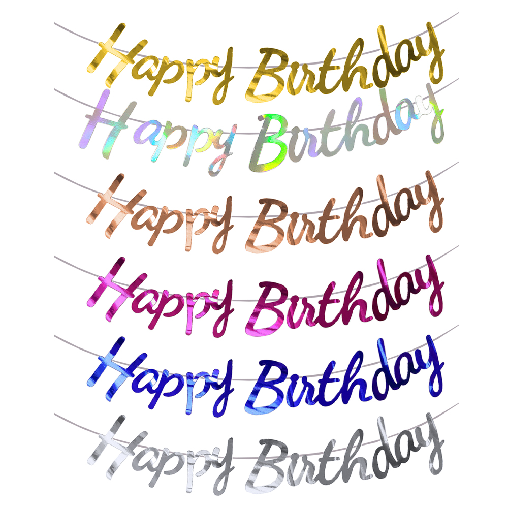 Party Banner Gold - لافتة عيد ميلاد سعيد، أعلام معلقة