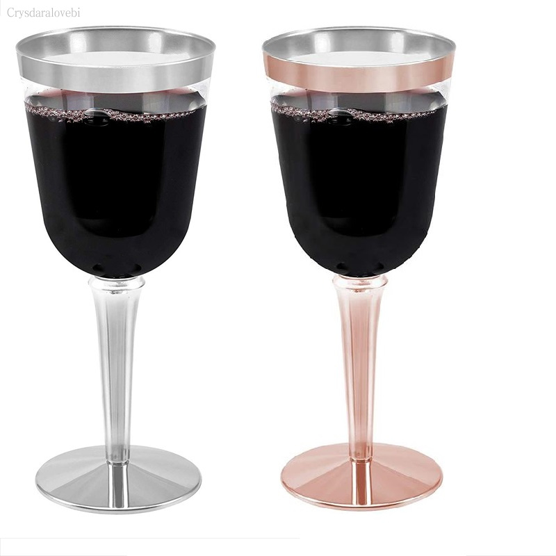 Plastic Cup 50Pcs - أكواب نبيذ بلاستيكية شفافة للاستعمال مرة
