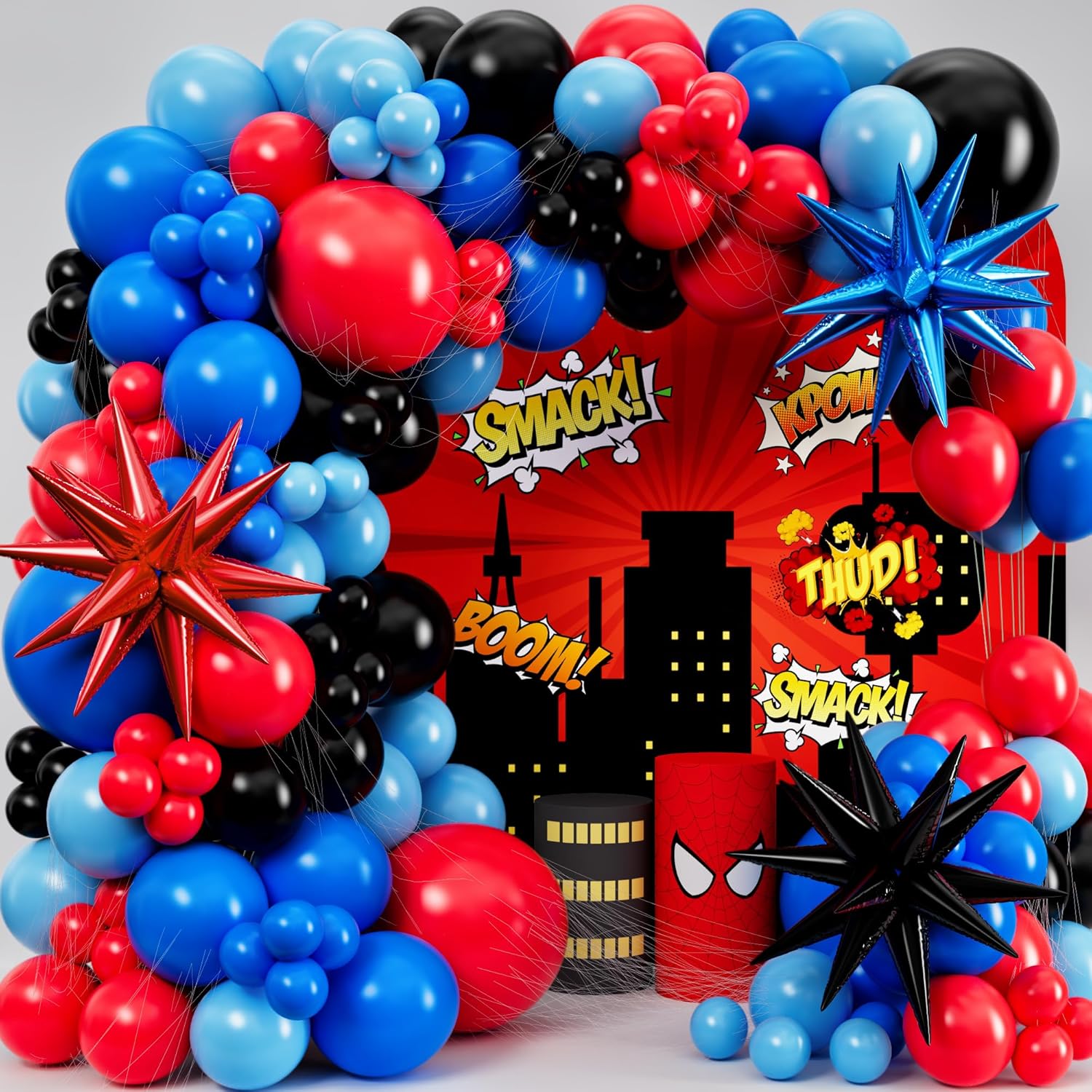 Balloon Arch Kit - طقم قوس بالونات لاتكس أسود وأحمر