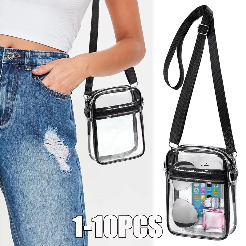 1-10 قطع حقيبة كروس بودي شفافة - مراجعة Event & Party Supply وسعره